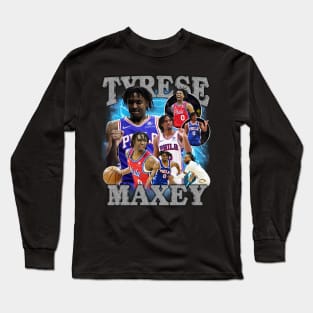 Vintage Tyrese Maxey Basketball Retro Long Sleeve T-Shirt